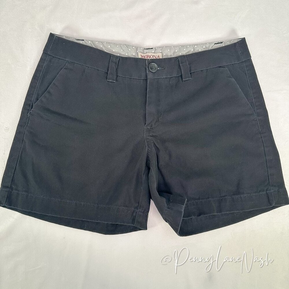 Merona Mid Rise Chino Shorts Size 2 Black